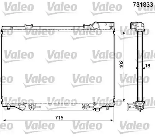воден радиатор VALEO 731833