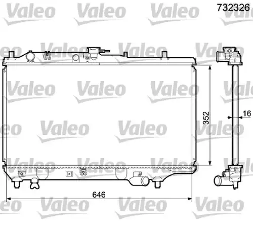 воден радиатор VALEO 732326