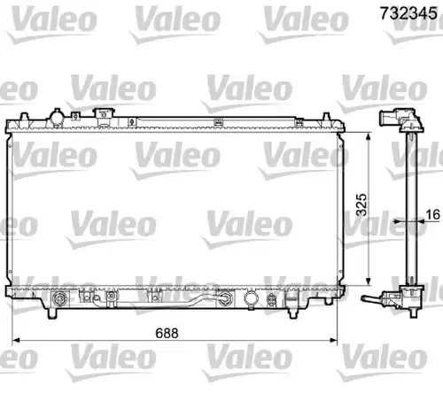 воден радиатор VALEO 732345