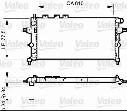 воден радиатор VALEO 732550