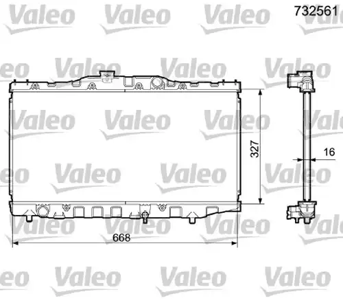 воден радиатор VALEO 732561