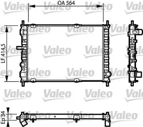 воден радиатор VALEO 732623