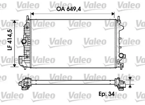 воден радиатор VALEO 734345