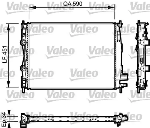 воден радиатор VALEO 735114