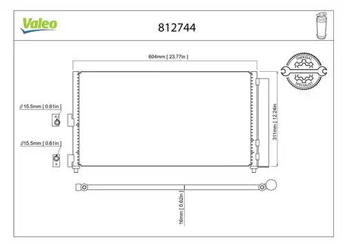 кондензатор, климатизация VALEO 812744