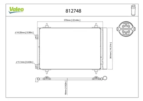 кондензатор, климатизация VALEO 812748