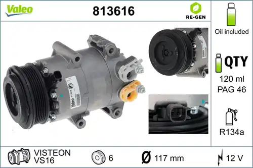 компресор за климатик VALEO 813616