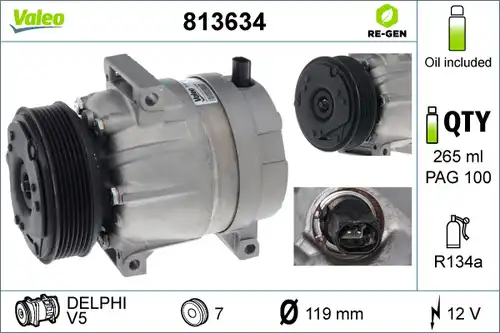 компресор за климатик VALEO 813634