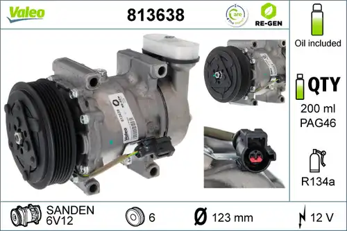 компресор за климатик VALEO 813638