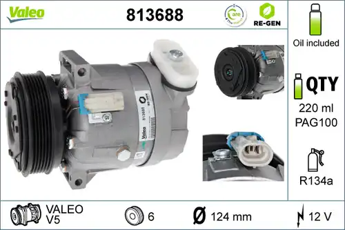 компресор за климатик VALEO 813688