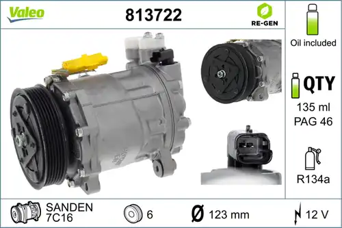 компресор за климатик VALEO 813722