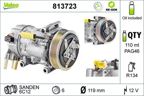 компресор за климатик VALEO 813723