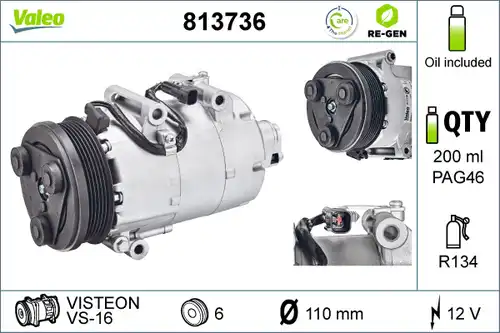 компресор за климатик VALEO 813736