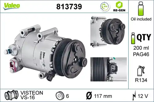 компресор за климатик VALEO 813739