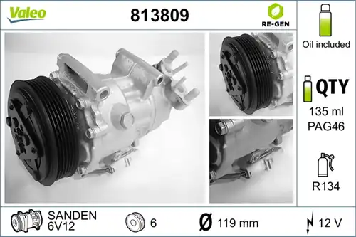 компресор за климатик VALEO 813809