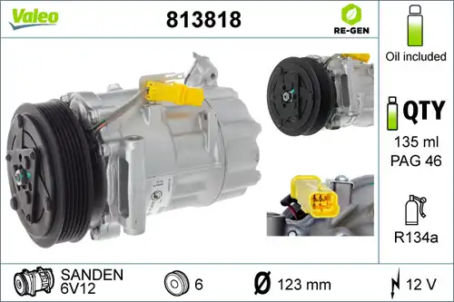компресор за климатик VALEO 813818