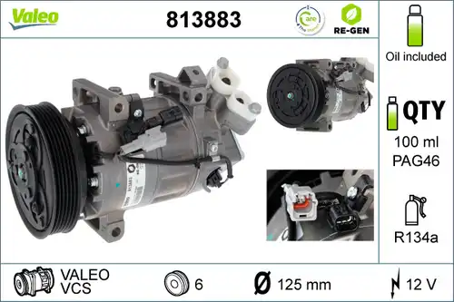компресор за климатик VALEO 813883