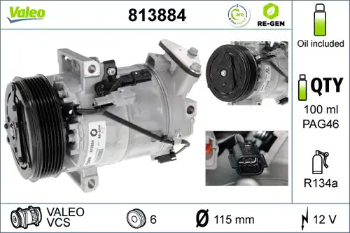 компресор за климатик VALEO 813884