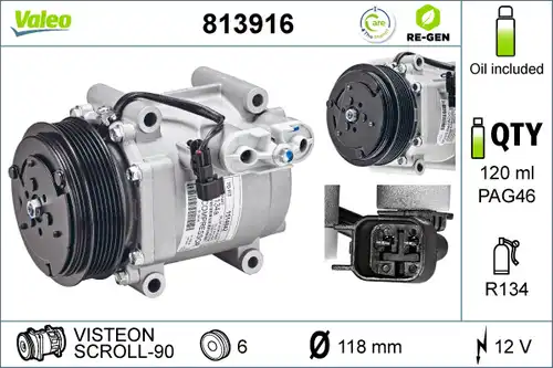 компресор за климатик VALEO 813916