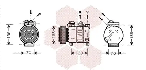 компресор за климатик VAN WEZEL 0100K016