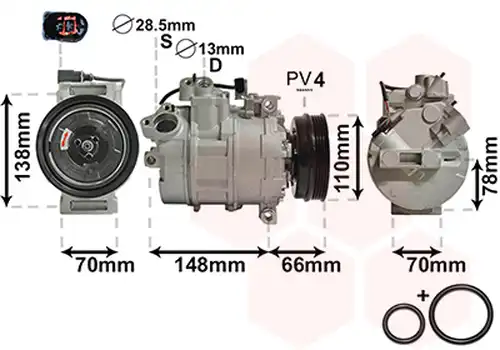 компресор за климатик VAN WEZEL 0300K226