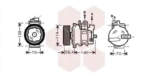 компресор за климатик VAN WEZEL 0300K266