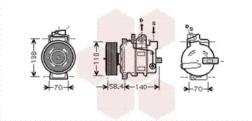 компресор за климатик VAN WEZEL 0300K274