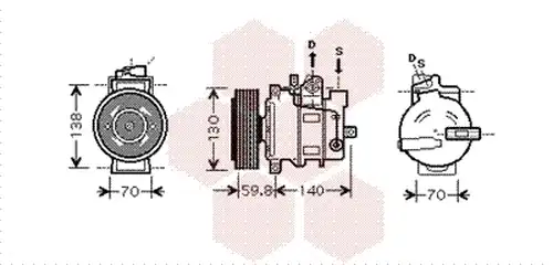 компресор за климатик VAN WEZEL 0300K295