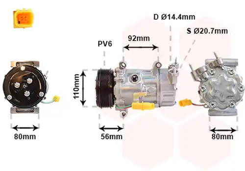 компресор за климатик VAN WEZEL 0600K416