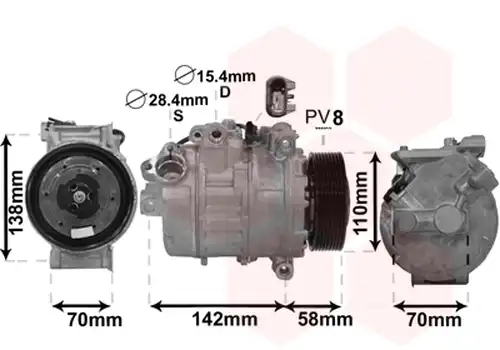 компресор за климатик VAN WEZEL 0600K496