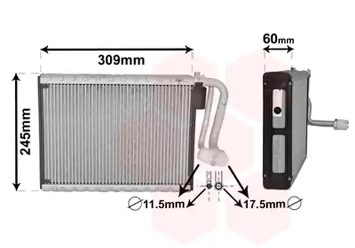 изпарител, климатична система VAN WEZEL 0600V440