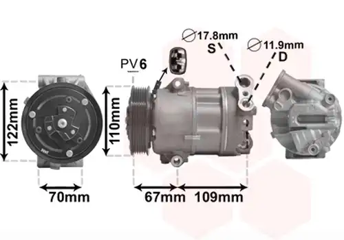 компресор за климатик VAN WEZEL 1700K408