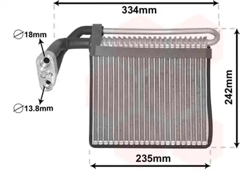 изпарител, климатична система VAN WEZEL 1800V461