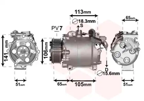компресор за климатик VAN WEZEL 2500K263