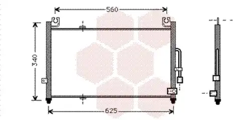 кондензатор, климатизация VAN WEZEL 27005104