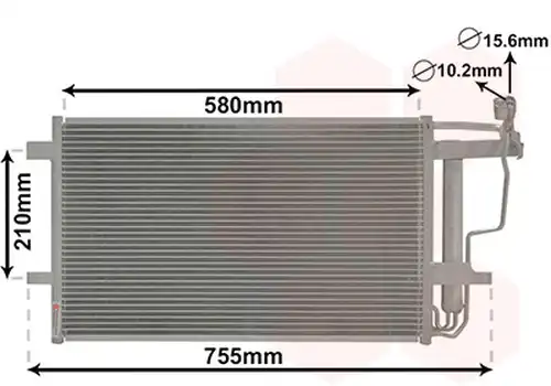 кондензатор, климатизация VAN WEZEL 27005242