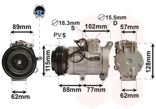 компресор за климатик VAN WEZEL 2700K276
