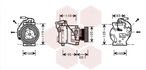 компресор за климатик VAN WEZEL 2800K064