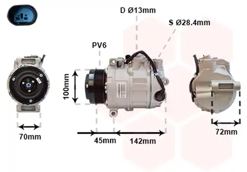 компресор за климатик VAN WEZEL 3000K351