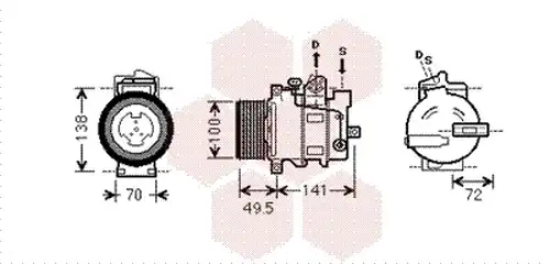 компресор за климатик VAN WEZEL 3000K476