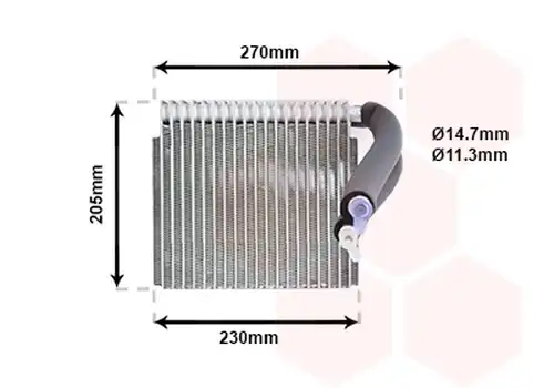 изпарител, климатична система VAN WEZEL 3000V051