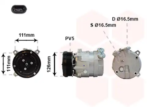 Компресор, климатик VAN WEZEL 3700K280
