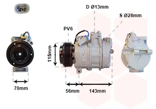 Компресор, климатик VAN WEZEL 3700K357