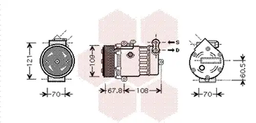 Компресор, климатик VAN WEZEL 3700K377