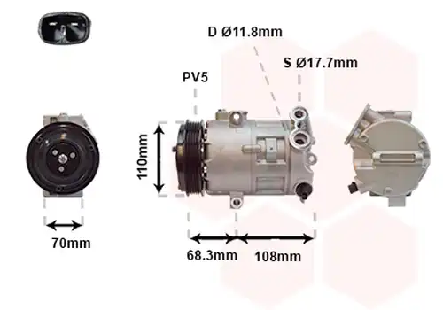 Компресор, климатик VAN WEZEL 3700K418
