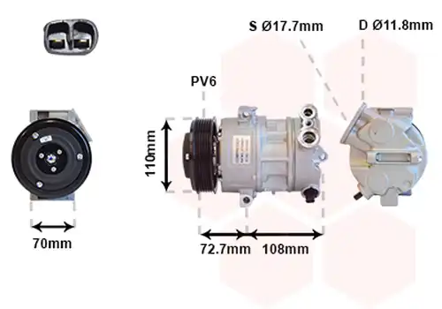 Компресор, климатик VAN WEZEL 3700K419