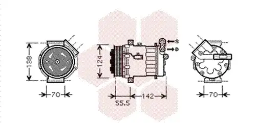 Компресор, климатик VAN WEZEL 3700K447