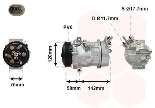 Компресор, климатик VAN WEZEL 3700K448