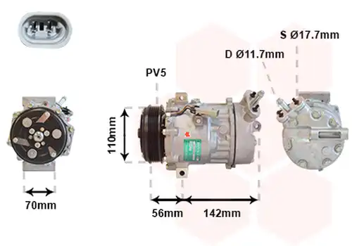 Компресор, климатик VAN WEZEL 3700K449