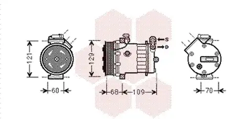 Компресор, климатик VAN WEZEL 3700K475